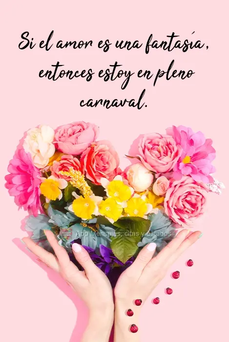 Se o amor é fantasia, eu me encontro em pleno carnaval.