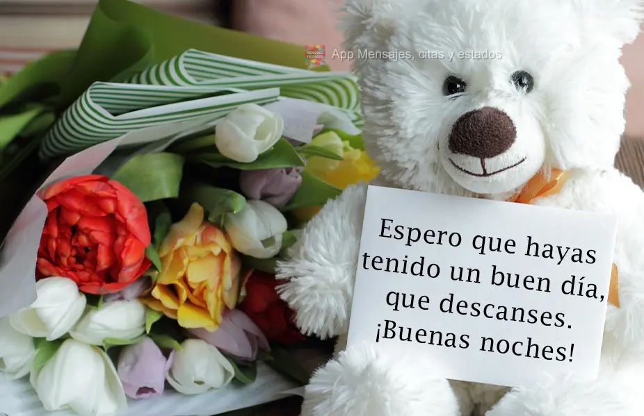 Espero que seu dia tenha sido bom. Agora, descanse bem! Boa  Noite!