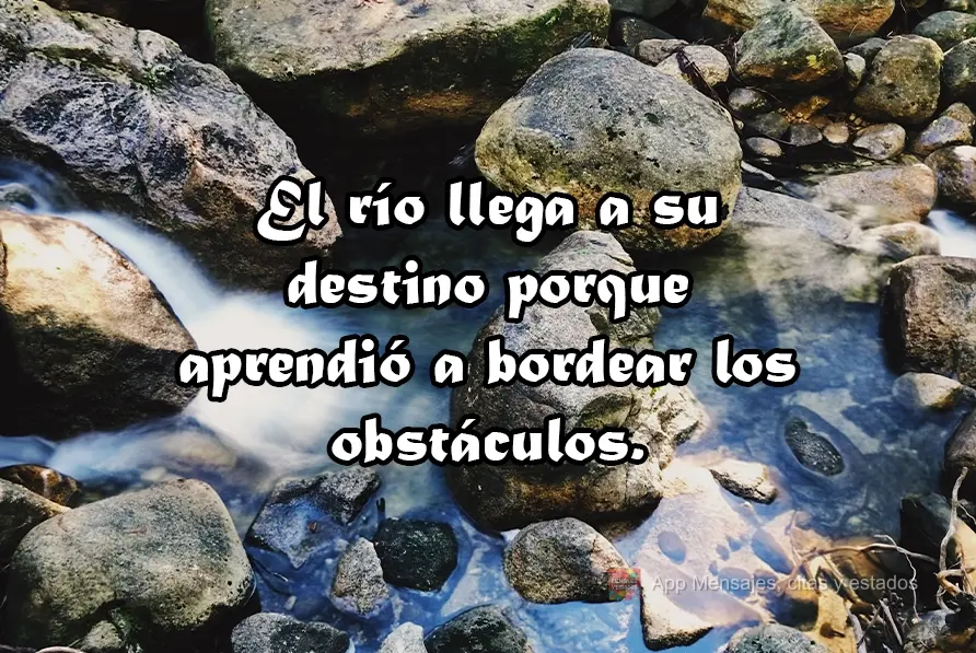 O rio atinge seus objetivos porque aprendeu a contornar obstáculos.