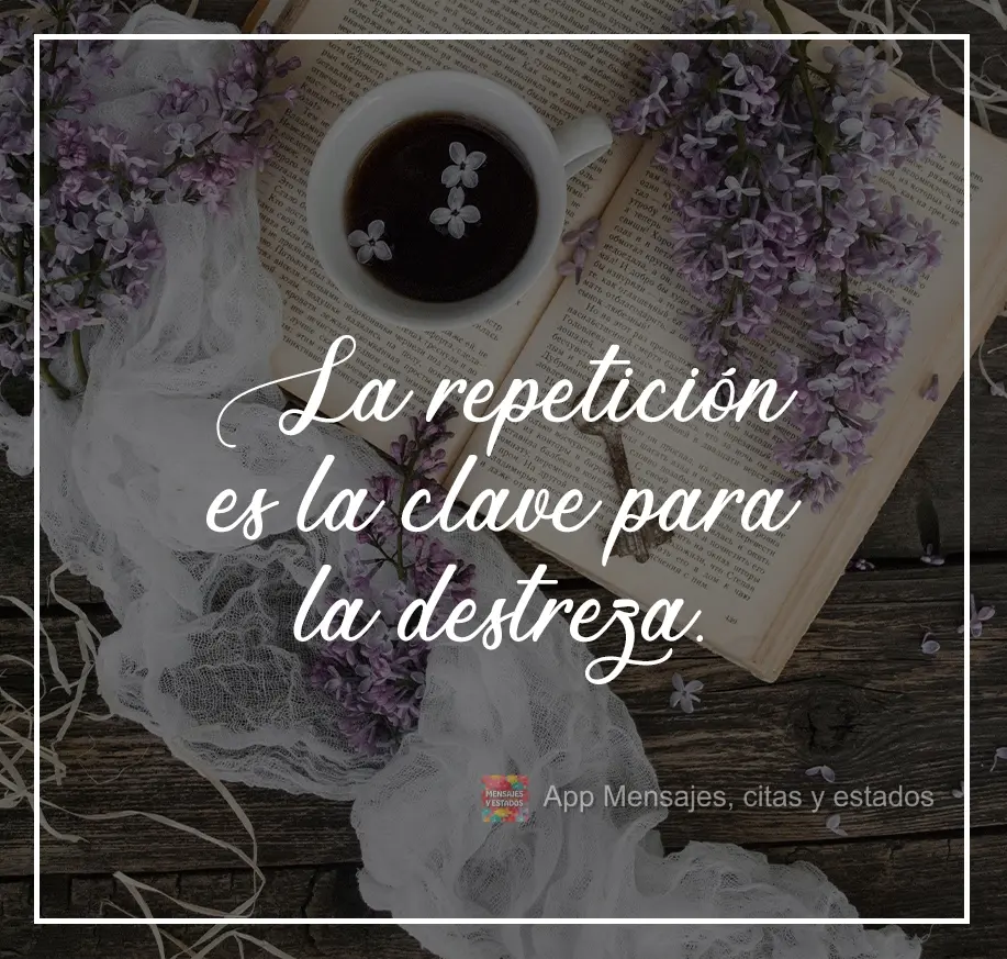 A repetição é a chave para a maestria. 