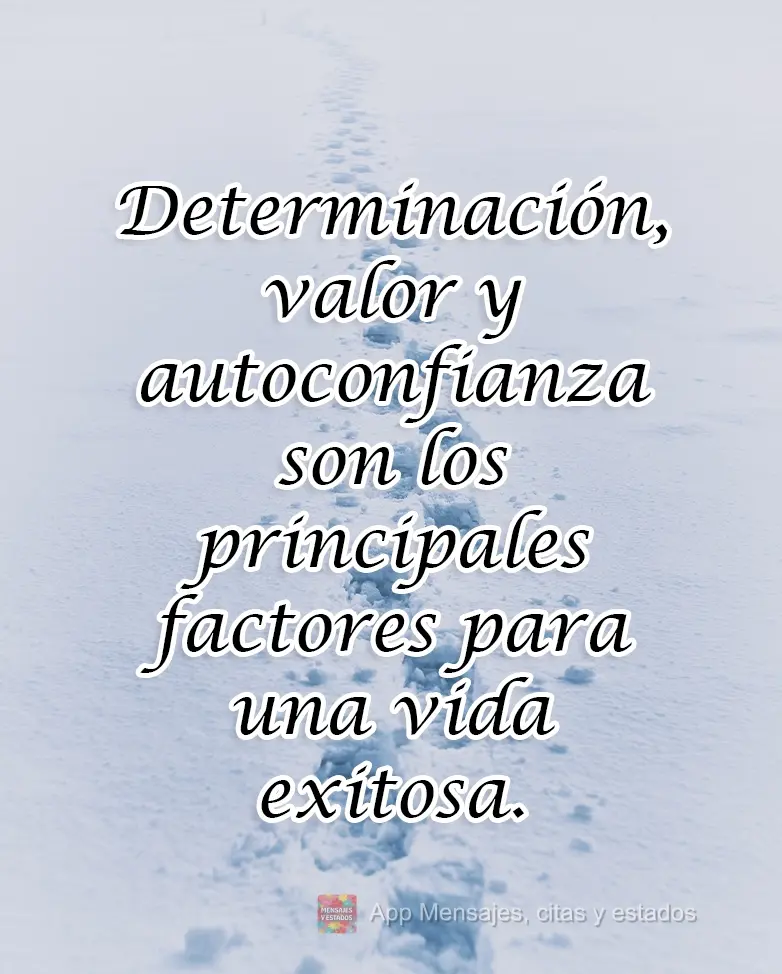 Determinação, coragem e autoconfiança são os principais fatores para uma vida de sucesso.