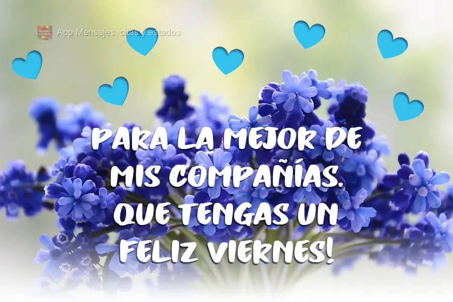 Para la mejor de mis compañías. ¡Que tengas un feliz viernes!