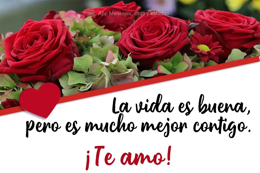 A vida é boa, mas muito melhor com você!  Amo você!