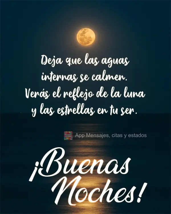 Deixe as águas internas se acalmarem. Você verá estrelas e a lua espelhadas no seu ser.  Boa Noite!