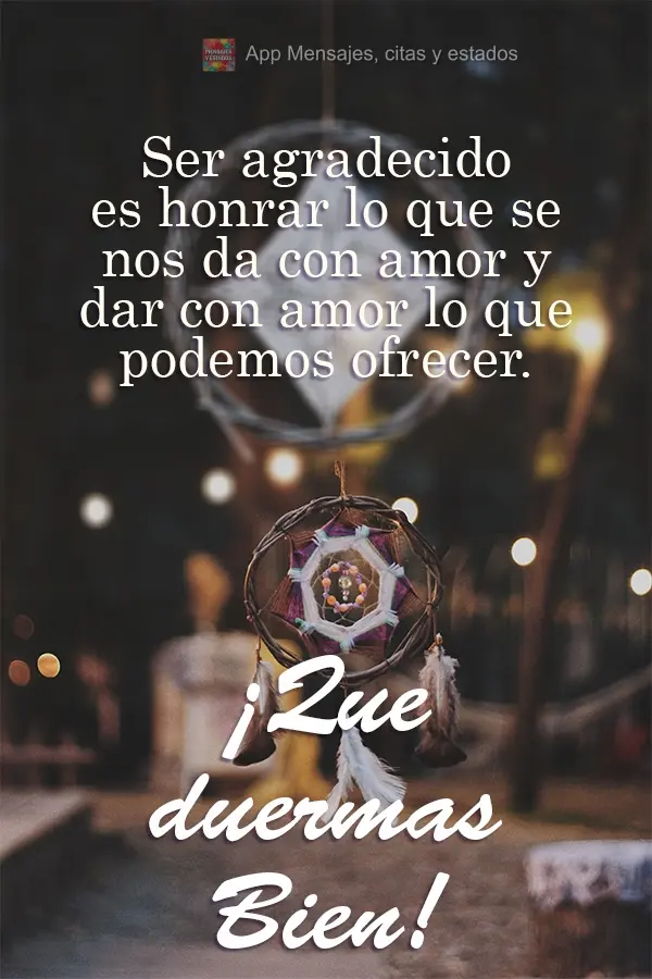 Ser grato é honrar o que é nos dado com amor, e dar o que podemos oferecer com amor. Durma bem!