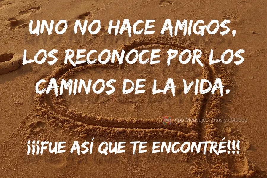 Uno no hace amigos, los reconoce por los caminos de la vida. ¡¡¡Fue así que te encontré!!!