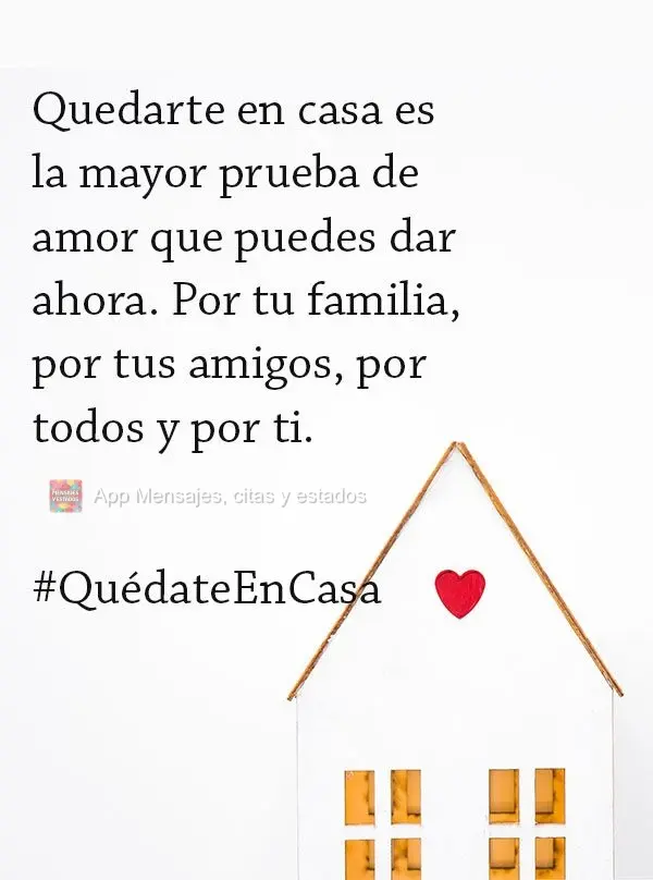 A maior prova de amor que você pode demonstrar no momento, é ficando em casa. Pela sua família, pelo seus amigos, por todos e por você. 
 #fiqueemca...