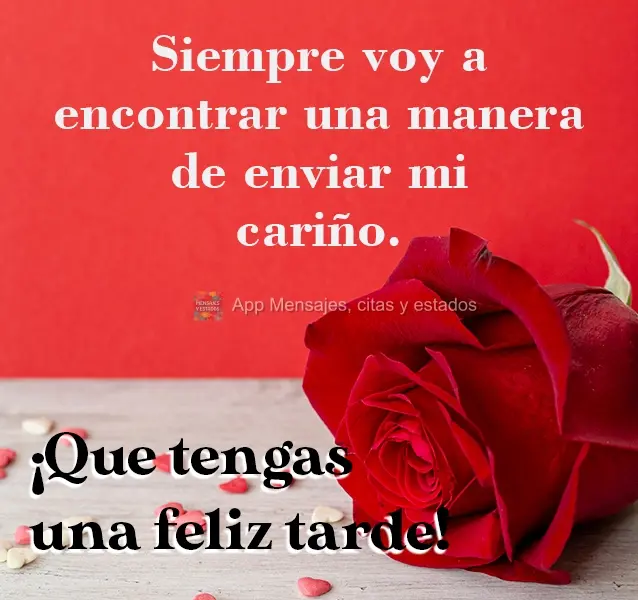 Sempre vou achar um jeito de enviar meus carinhos.  Tenha uma boa tarde!