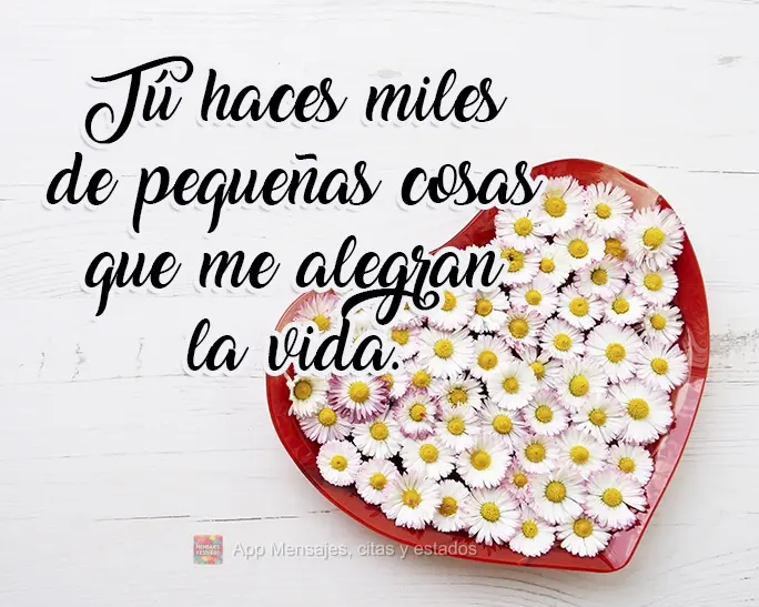 Você faz um milhão de pequenas coisas que trazem alegria à minha vida.
