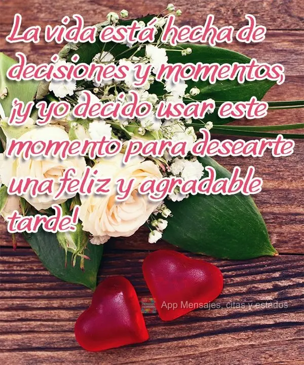 A vida é feita de escolhas e momentos, e eu escolho este momento para te desejar uma Boa e gratificante tarde!
