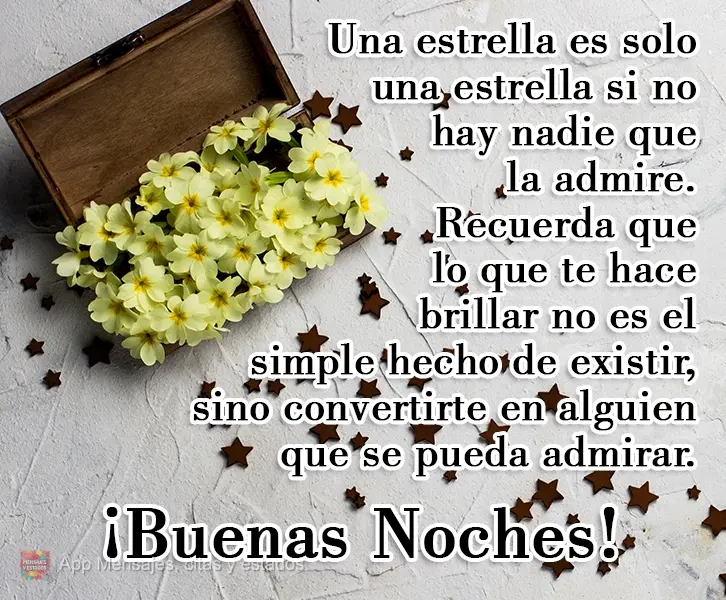 Uma estrela é só um estrela se não tiver ninguém para admirá-la. Lembre-se que o que te faz brilhar não é apenas existir, mas se tornar alguém qu...