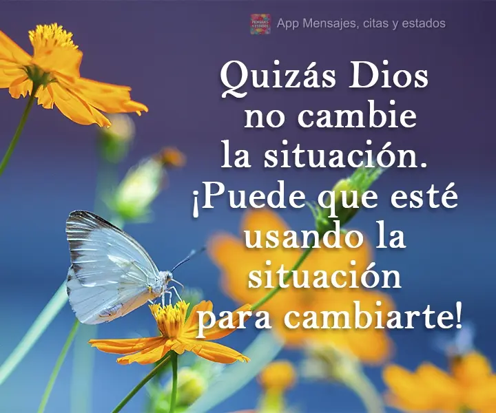 Talvez Deus não mude a situação. Ele pode estar usando a situação para mudar você!
