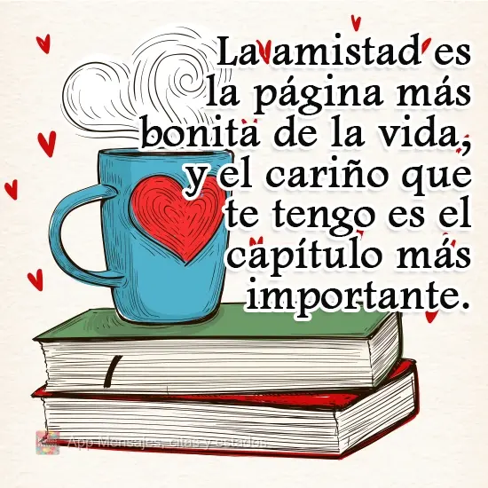 La amistad es la página más bonita de la vida, y el cariño que te tengo es el capítulo más importante.