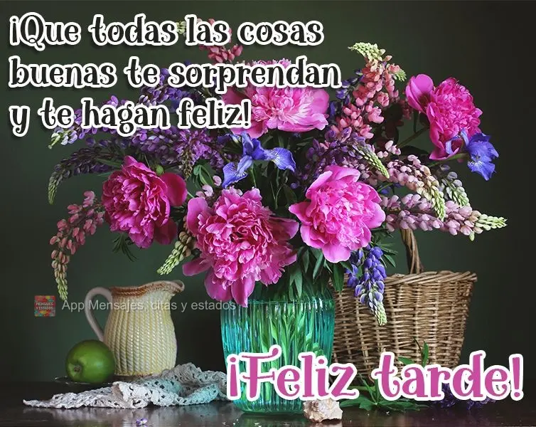 Que todas as coisas boas te surpreendam e te façam feliz!  Boa Tarde!