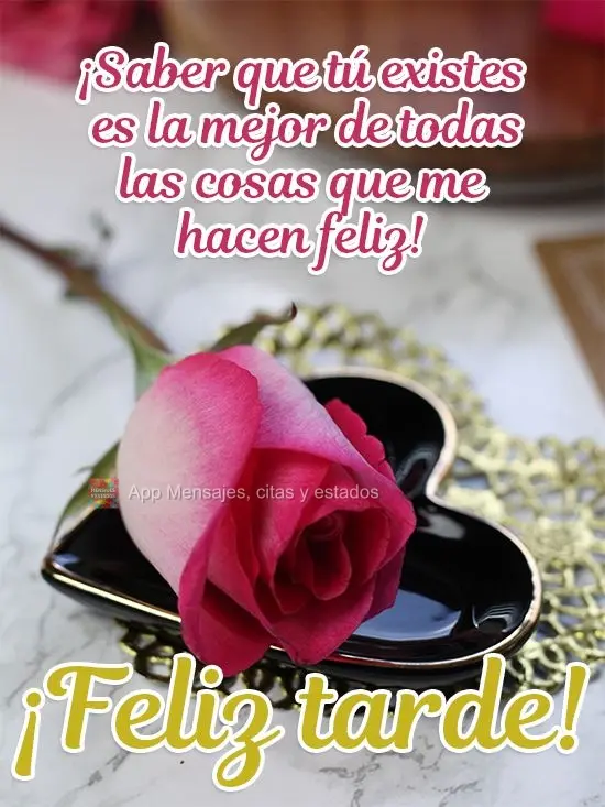 De todas as coisas que me fazem feliz, a melhor é saber que você existe! 
 Boa Tarde! 