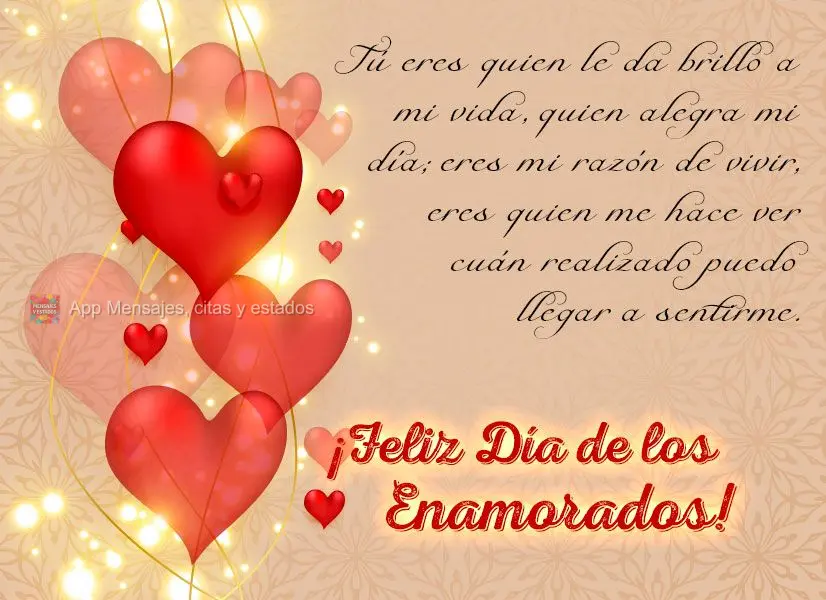 Você é o que dá brilho a minha vida, é o que faz feliz o meu dia, é a razão do meu  viver, é quem me faz enxergar o quão realizado eu posso ser....