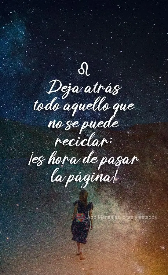 Deja atrás todo aquello que no se puede reciclar; ¡es hora de pasar la página!
