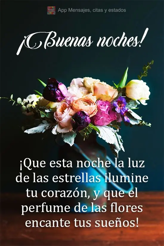 Que nessa noite a luz das estrelas iluminem seu coração, e que o perfume das flores encante seus sonhos!
 Boa Noite! 