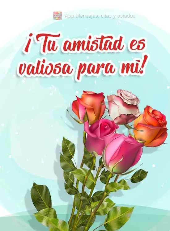 Sua amizade é preciosa para mim! 
