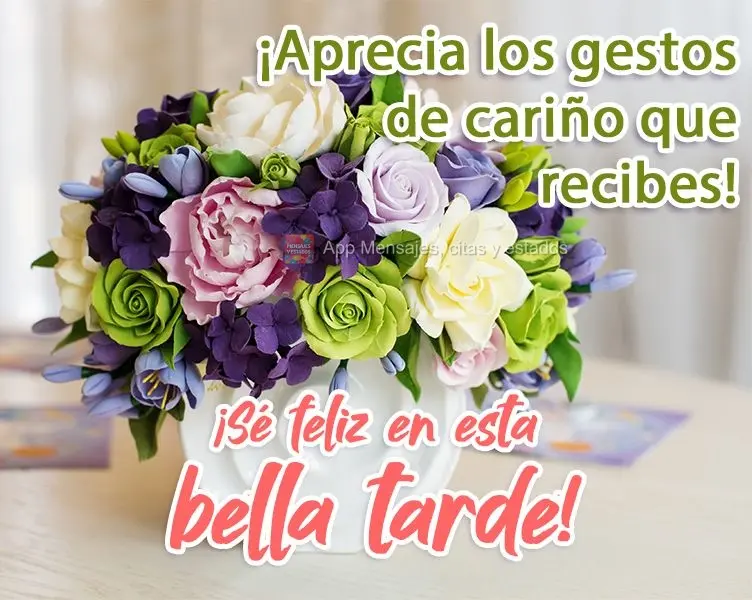 Admire gestos de carinho que lhe é oferecido!  Seja feliz nesta linda Tarde!