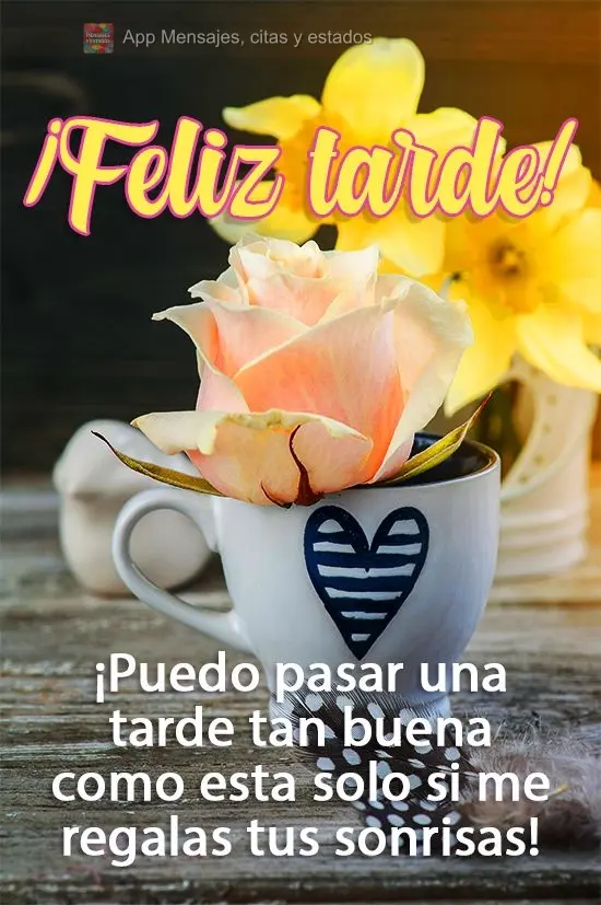 Tarde boa assim...Só com você sorrindo pra mim! 
 Feliz Tarde!