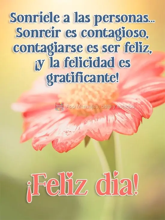 Sorria para as pessoas...Sorrir é contagiante, se contagiar é ser feliz, e felicidade é gratificante!
  Bom Dia!