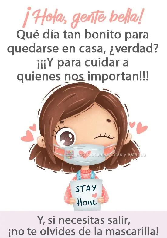 ¡Hola, gente bella! Qué día tan bonito para quedarse en casa, ¿verdad? ¡¡¡Y para cuidar a quienes nos importan!!! Y, si necesitas salir, ¡no te o...