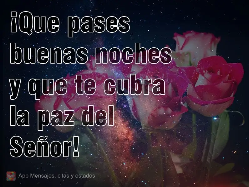 ¡Que pases buenas noches y que te cubra la paz del Señor!