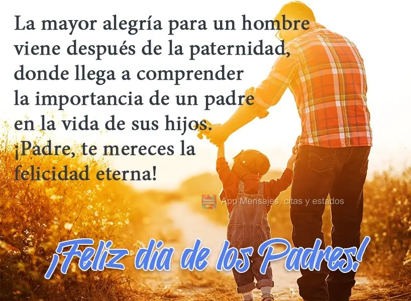 A maior alegria de um homem, vem depois da paternidade, onde ele passa a entender a importância de um pai na vida dos filhos. Pai merece felicidade eter...