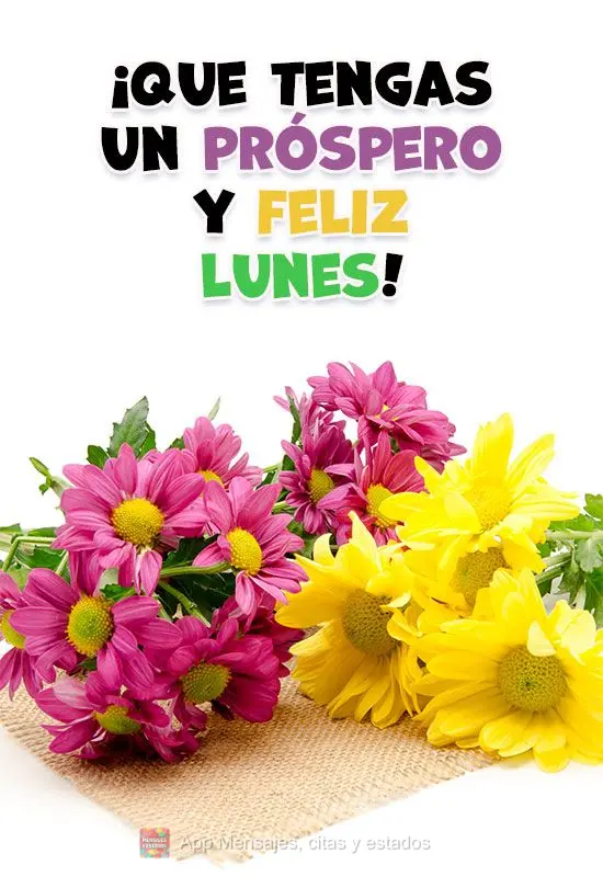 ¡Que tengas un próspero y feliz lunes!