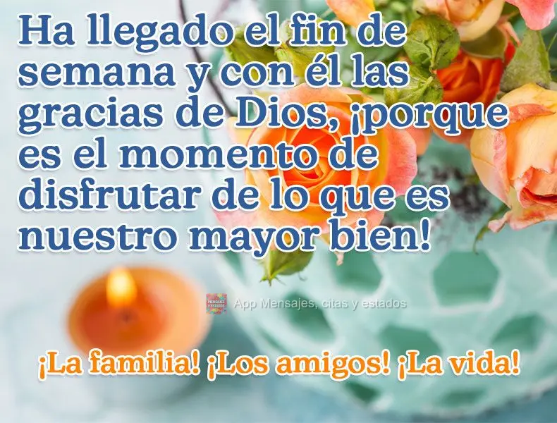 Chegou o Final de semana e com ele as graças de Deus, porque esse é o momento de desfrutar daquilo que é nosso bem maior! A família! Os amigos! A vid...