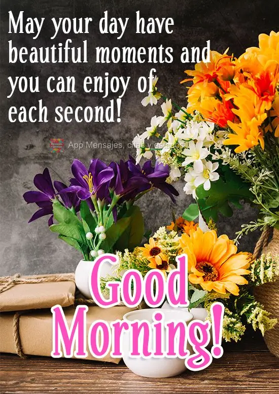 Que seu dia tenha lindos momentos e que você possa desfrutar de cada segundo! 
 Bom Dia!