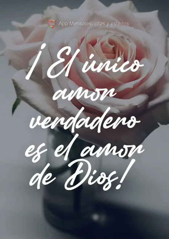 O único amor verdadeiro, é o amor de Deus!
