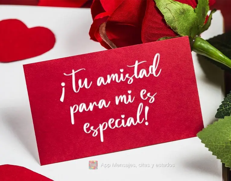 Sua amizade para mim é especial!
