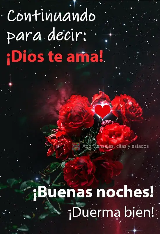 Passando pra dizer que Deus te ama! 
 Boa noite! Durma bem!