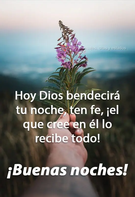 Hoje Deus vai abençoar sua noite. Tenha fé, quem crê nele tudo consegue! 
 Boa Noite!