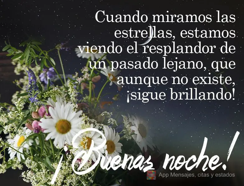 Quando observamos as estrelas, estamos vendo o brilho de um passado distante, que mesmo já não existente, ainda brilha! 
 Boa noite! 
