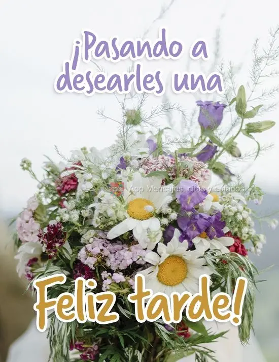 Passando para lhe desejar uma Feliz tarde!
