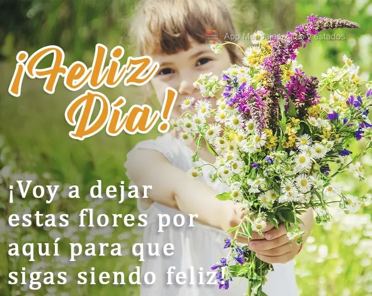 ¡Voy a dejar estas flores por aquí para que sigas siendo feliz! ¡Feliz día!
