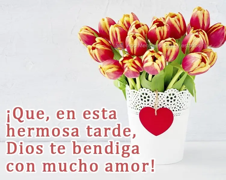¡Que, en esta hermosa tarde, Dios te bendiga con mucho amor!