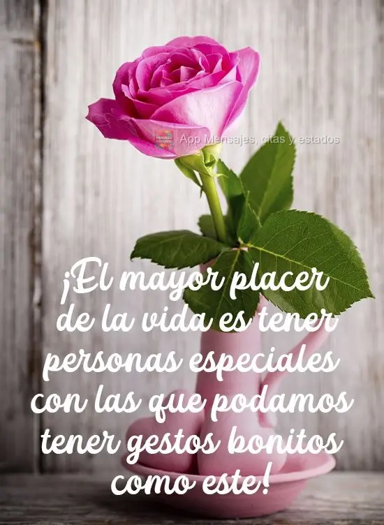 ¡El mayor placer de la vida es tener personas especiales con las que podamos tener gestos bonitos como este!