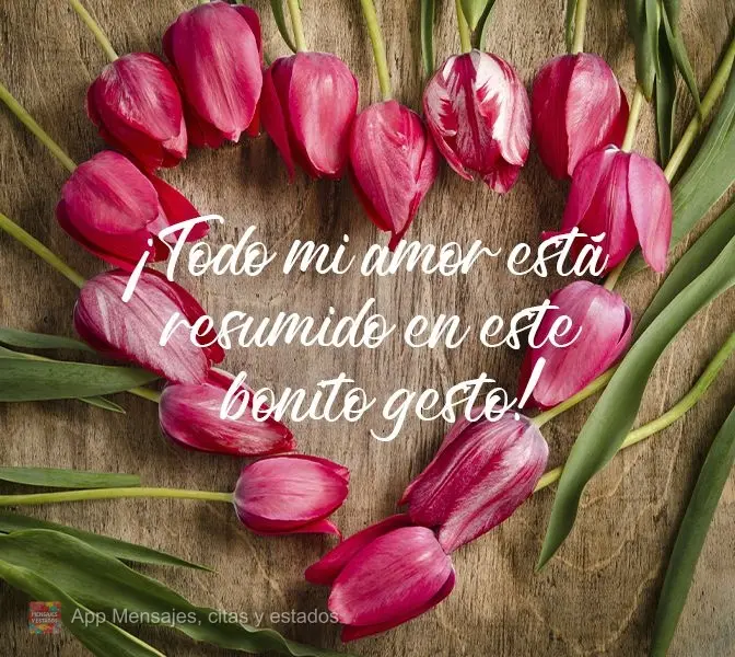 ¡Todo mi amor está resumido en este bonito gesto!