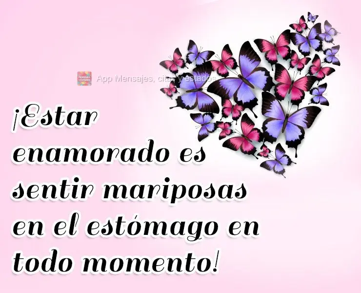 Estar apaixonado é viver com borboletas no estômago!
