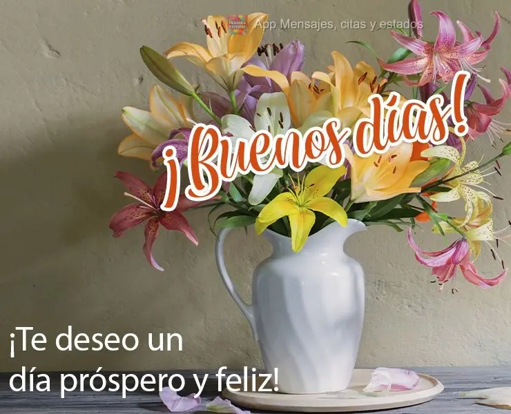 Desejo que você tenha um dia próspero e feliz!
 Bom dia! 