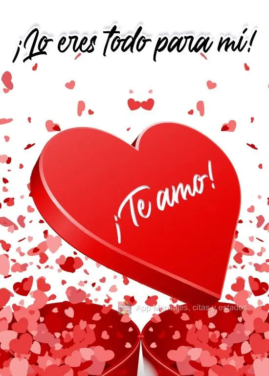 ¡Lo eres todo para mí! ¡Te amo!