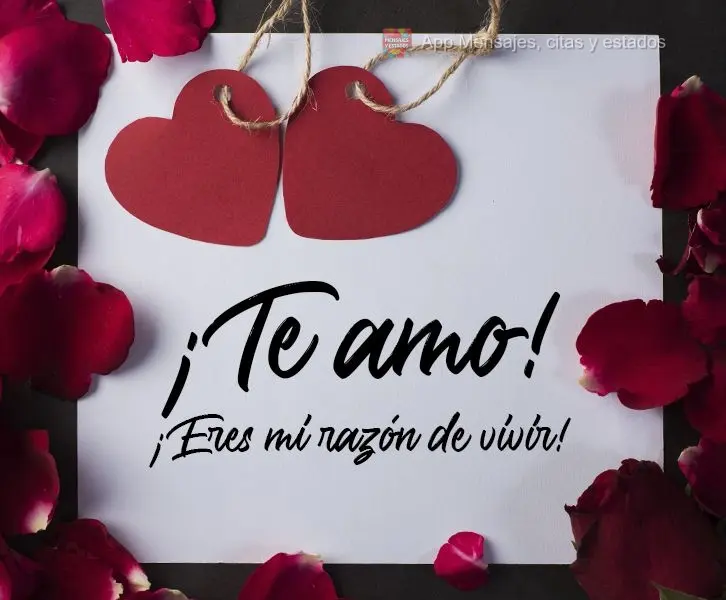 Amo você! Minha razão de viver!
