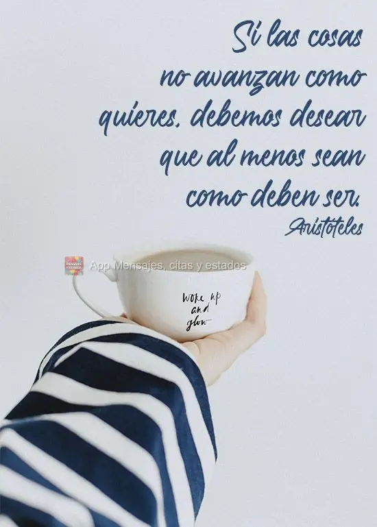 Se as coisas não caminham como desejamos, devemos desejar que elas pelo menos sejam como devem ser. Aristóteles