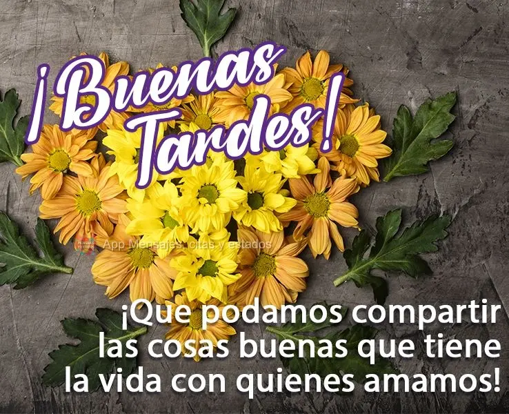 Que todas as coisas boas da vida possam ser compartilhadas com quem a gente ama!  Boa tarde!