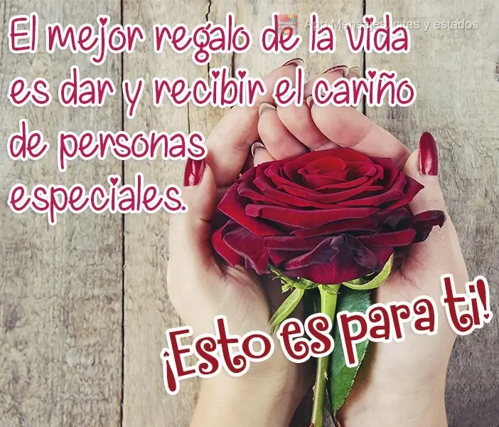 O melhor presente da vida é dar e receber os carinhos de pessoas especiais! 
 Para você!