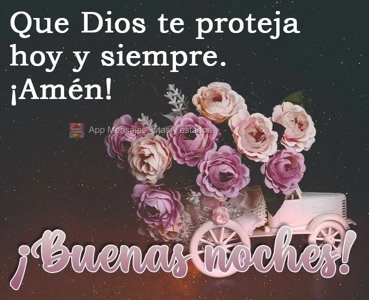 Que Dios te proteja hoy y siempre. ¡Amén! ¡Buenas noches!